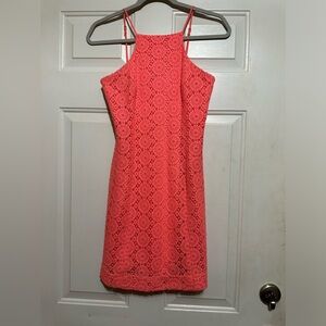 Lilly Pulitzer Costello cut pink/ coral dress size small‎